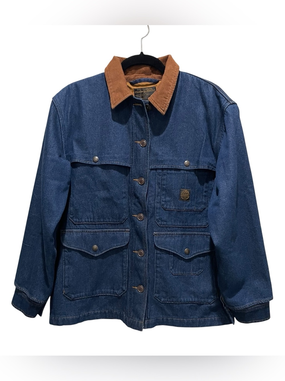 Filson 9-Oz. Denim Cruiser Jacket Dark Rinse Blue Women’s Size Medium NEW - Picture 1 of 9